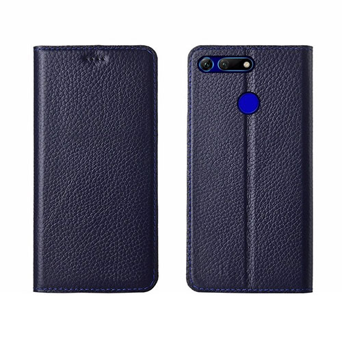 Leather Case Stands Flip Cover T09 Holder for Huawei Honor View 20 Blue