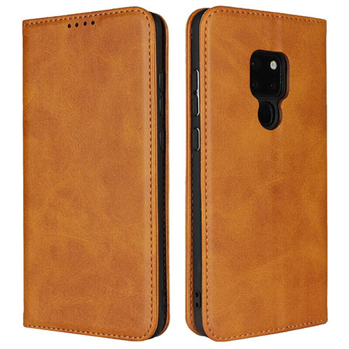 Leather Case Stands Flip Cover T09 Holder for Huawei Mate 20 X 5G Orange