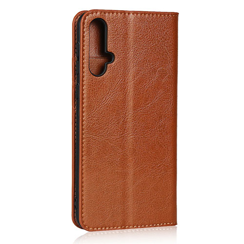 Leather Case Stands Flip Cover T09 Holder for Huawei Nova 5 Orange