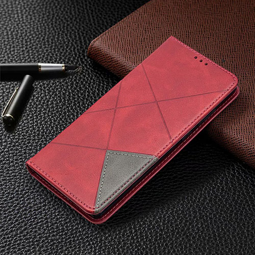 Leather Case Stands Flip Cover T09 Holder for Samsung Galaxy Note 20 5G Red