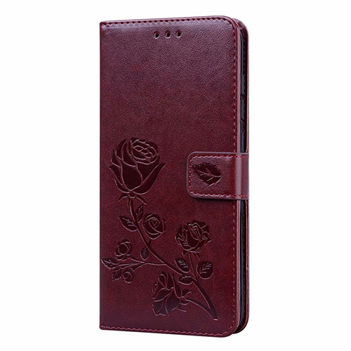 Leather Case Stands Flip Cover T09 Holder for Xiaomi Redmi 10X 4G Brown