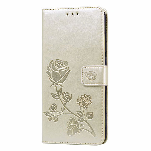 Leather Case Stands Flip Cover T09 Holder for Xiaomi Redmi 10X 4G Gold