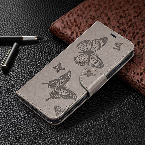 Leather Case Stands Flip Cover T09 Holder for Xiaomi Redmi 9A Gray