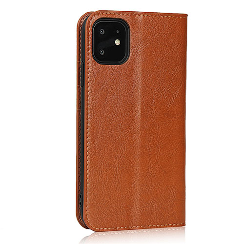 Leather Case Stands Flip Cover T10 Holder for Apple iPhone 11 Orange