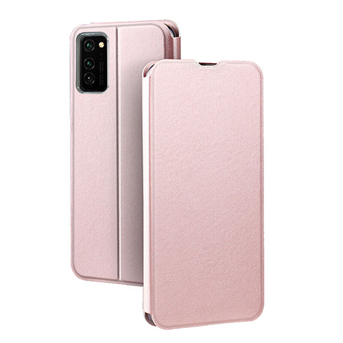 Leather Case Stands Flip Cover T10 Holder for Huawei Honor View 30 5G Rose Gold