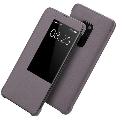 Leather Case Stands Flip Cover T10 Holder for Huawei Mate 20 X 5G Purple