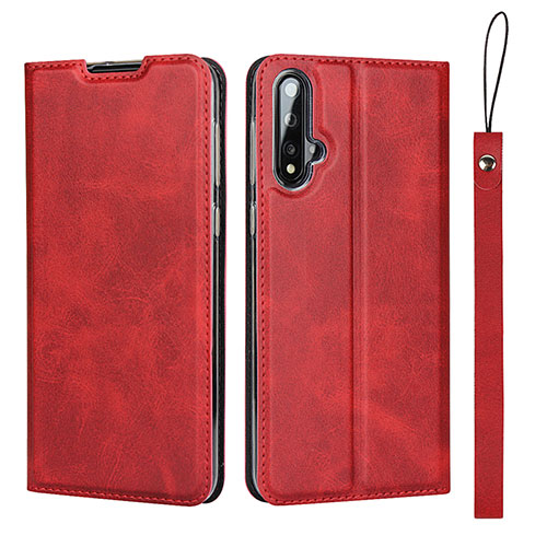 Leather Case Stands Flip Cover T10 Holder for Huawei Nova 5 Pro Red