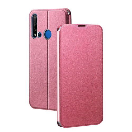 Leather Case Stands Flip Cover T10 Holder for Huawei P20 Lite (2019) Pink