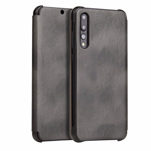 Leather Case Stands Flip Cover T10 Holder for Huawei P20 Pro Black