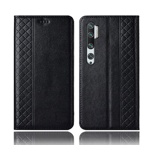 Leather Case Stands Flip Cover T10 Holder for Xiaomi Mi Note 10 Pro Black