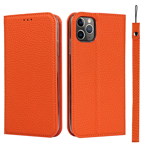 Leather Case Stands Flip Cover T11 Holder for Apple iPhone 11 Pro Orange