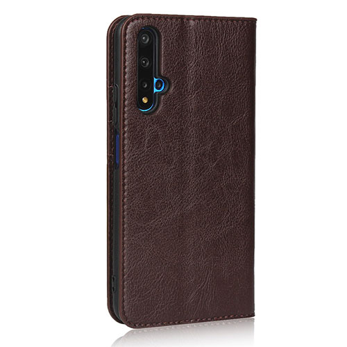 Leather Case Stands Flip Cover T11 Holder for Huawei Honor 20 Brown