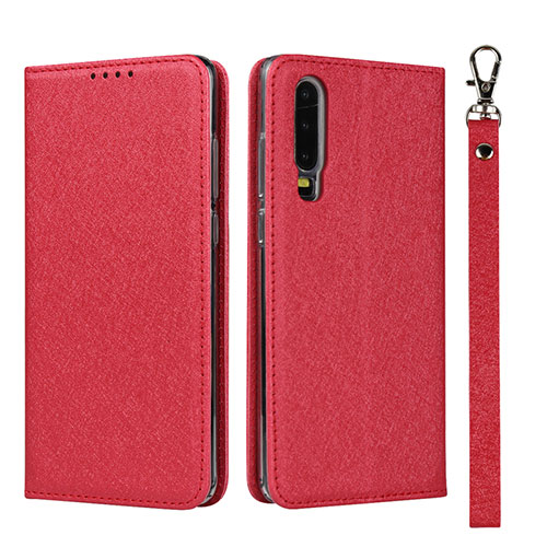 Leather Case Stands Flip Cover T11 Holder for Huawei P30 Red