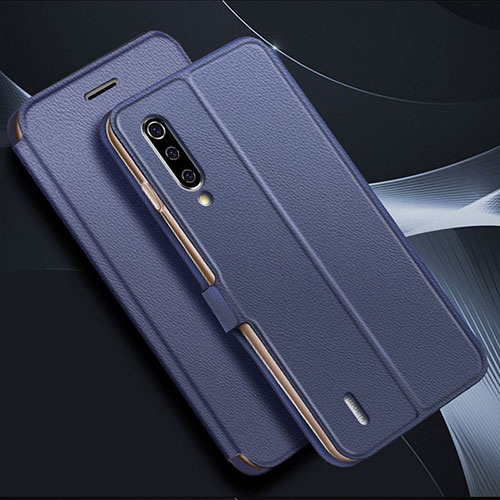 Leather Case Stands Flip Cover T11 Holder for Xiaomi Mi A3 Blue