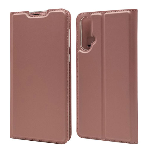 Leather Case Stands Flip Cover T12 Holder for Huawei Nova 5 Pro Rose Gold