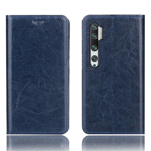 Leather Case Stands Flip Cover T12 Holder for Xiaomi Mi Note 10 Pro Blue