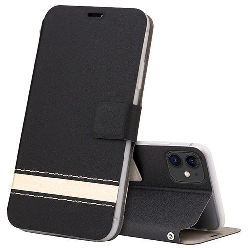 Leather Case Stands Flip Cover T14 Holder for Apple iPhone 11 Black