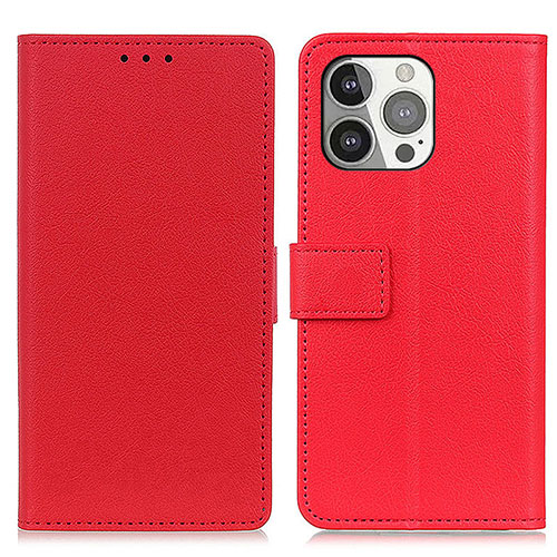 Leather Case Stands Flip Cover T14 Holder for Apple iPhone 13 Pro Max Red