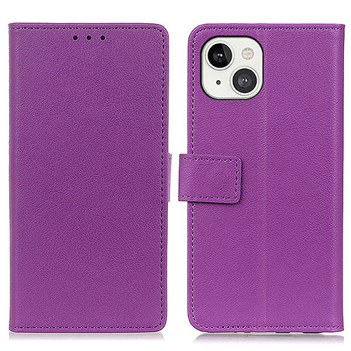 Leather Case Stands Flip Cover T14 Holder for Apple iPhone 13 Purple