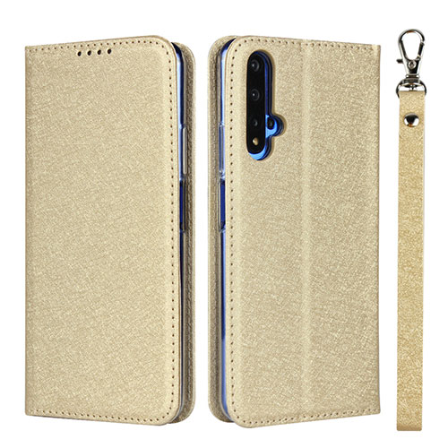 Leather Case Stands Flip Cover T14 Holder for Huawei Honor 20 Gold