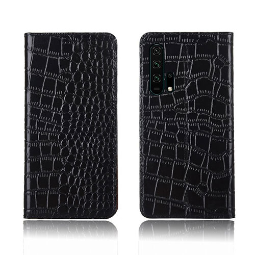 Leather Case Stands Flip Cover T14 Holder for Huawei Honor 20 Pro Black