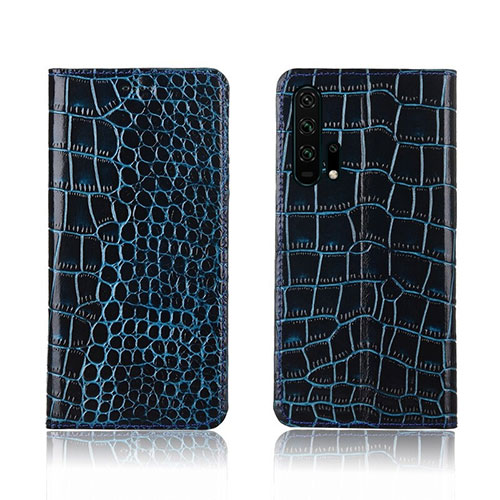 Leather Case Stands Flip Cover T14 Holder for Huawei Honor 20 Pro Blue