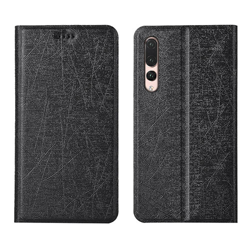 Leather Case Stands Flip Cover T14 Holder for Huawei P20 Pro Black