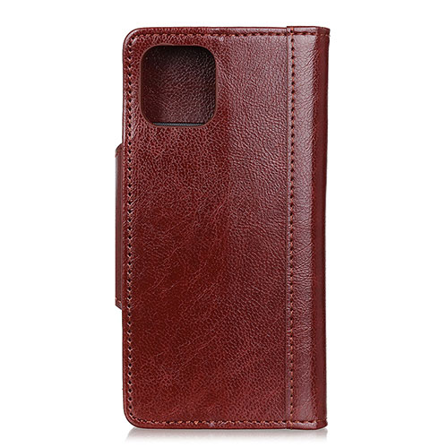 Leather Case Stands Flip Cover T14 Holder for Xiaomi Mi 11 5G Brown