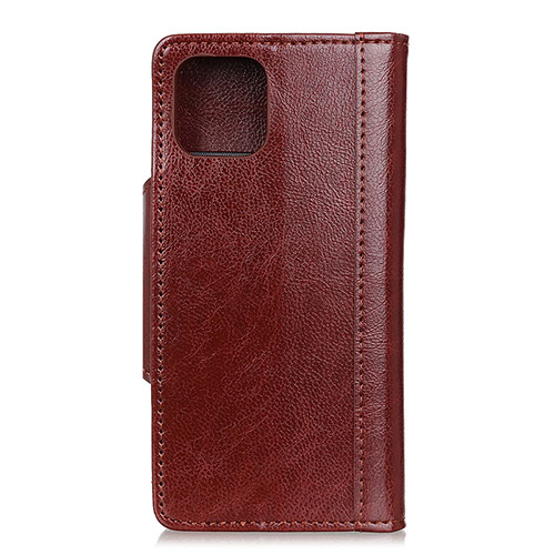 Leather Case Stands Flip Cover T14 Holder for Xiaomi Mi 11 Lite 4G Brown