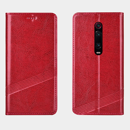 Leather Case Stands Flip Cover T14 Holder for Xiaomi Mi 9T Pro Red