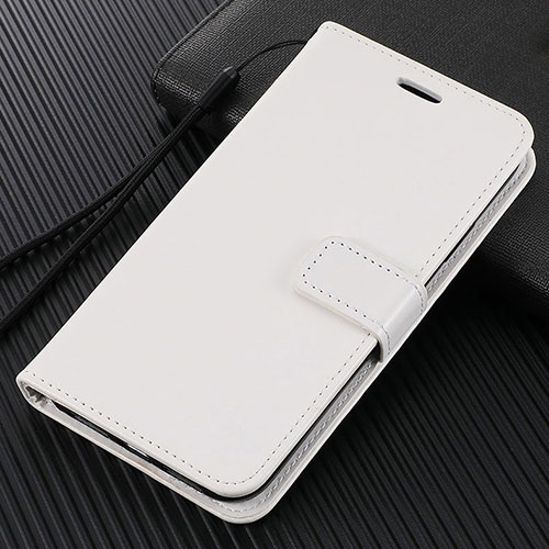 Leather Case Stands Flip Cover T14 Holder for Xiaomi Mi Note 10 White