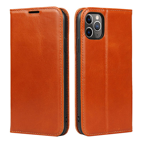 Leather Case Stands Flip Cover T15 Holder for Apple iPhone 11 Pro Max Orange