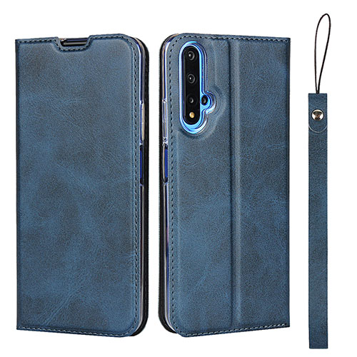 Leather Case Stands Flip Cover T15 Holder for Huawei Honor 20S Blue