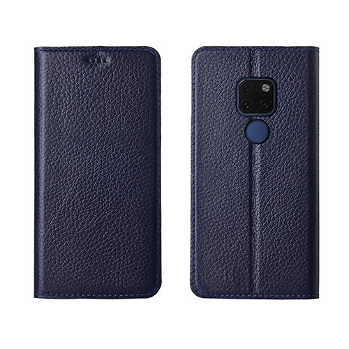 Leather Case Stands Flip Cover T15 Holder for Huawei Mate 20 Blue