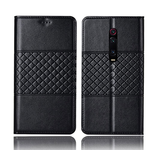 Leather Case Stands Flip Cover T15 Holder for Xiaomi Mi 9T Black