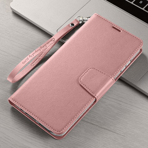 Leather Case Stands Flip Cover T15 Holder for Xiaomi Mi Note 10 Rose Gold