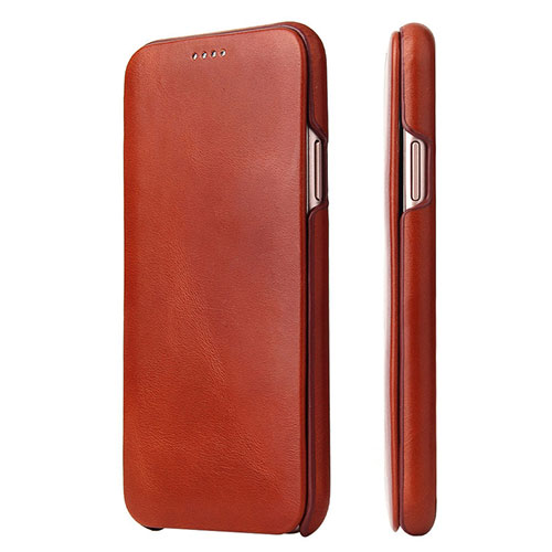 Leather Case Stands Flip Cover T16 Holder for Apple iPhone 11 Orange