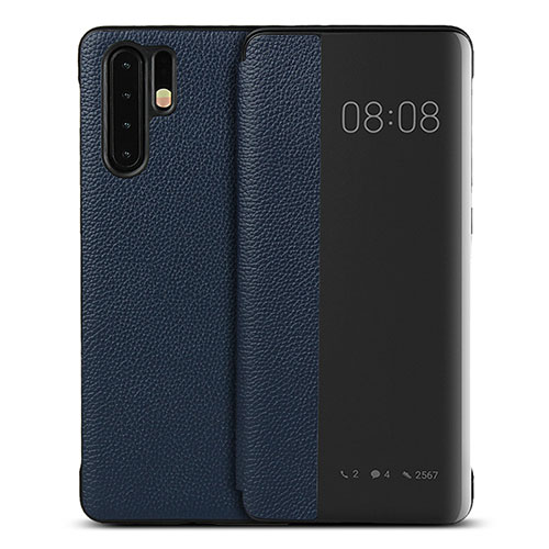 Leather Case Stands Flip Cover T16 Holder for Huawei P30 Pro Blue