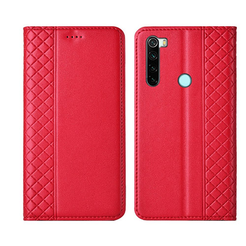 Leather Case Stands Flip Cover T16 Holder for Xiaomi Redmi Note 8T Red