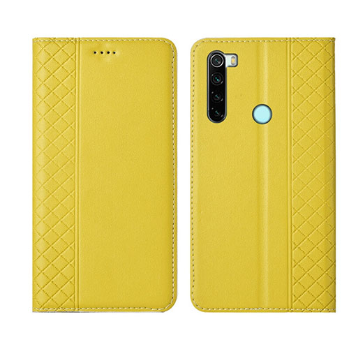 Leather Case Stands Flip Cover T16 Holder for Xiaomi Redmi Note 8T Yellow