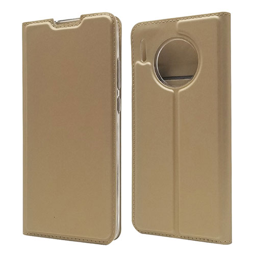 Leather Case Stands Flip Cover T17 Holder for Huawei Mate 30 5G Gold