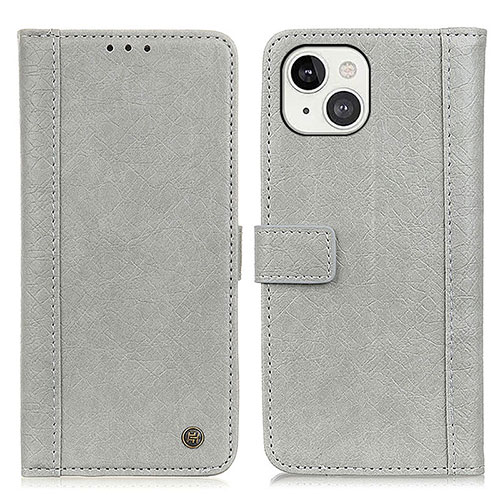 Leather Case Stands Flip Cover T18 Holder for Apple iPhone 13 Gray