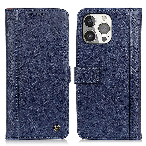 Leather Case Stands Flip Cover T18 Holder for Apple iPhone 13 Pro Blue