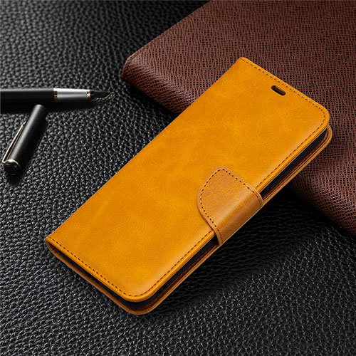 Leather Case Stands Flip Cover T18 Holder for Xiaomi Poco M3 Yellow