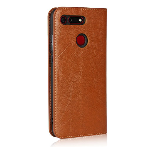 Leather Case Stands Flip Cover T19 Holder for Huawei Honor V20 Orange