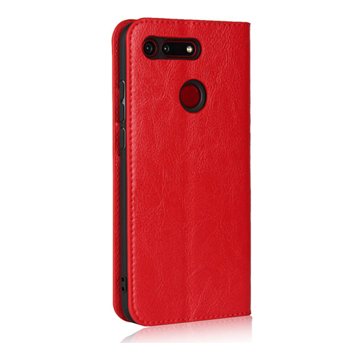 Leather Case Stands Flip Cover T19 Holder for Huawei Honor V20 Red