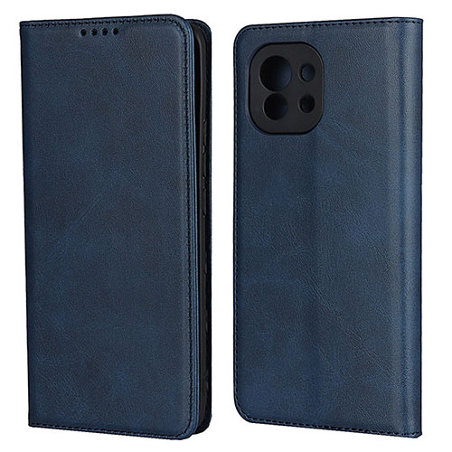 Leather Case Stands Flip Cover T20 Holder for Xiaomi Mi 11 Lite 4G Blue