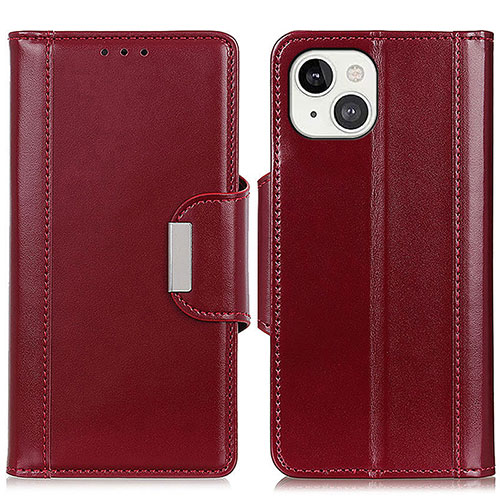 Leather Case Stands Flip Cover T22 Holder for Apple iPhone 13 Red