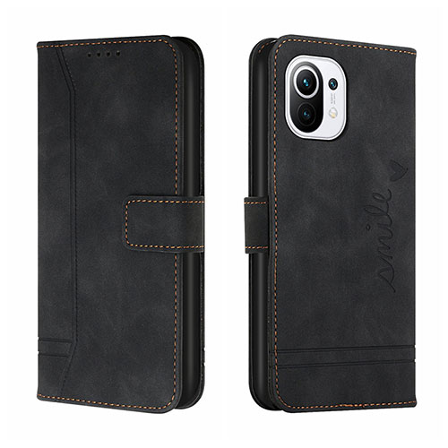 Leather Case Stands Flip Cover T22 Holder for Xiaomi Mi 11 Lite 4G Black