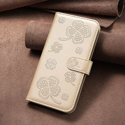Leather Case Stands Flip Flowers Cover Holder BF2 for Google Pixel 8a 5G Gold